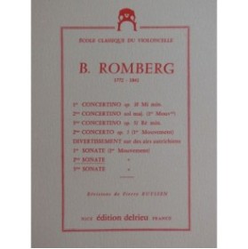 ROMBERG Bernhard Sonate No 2 1er Mouvement Piano Violoncelle 1963