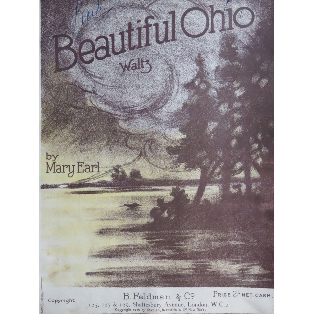 EARL Mary Beautiful Ohio Piano 1918