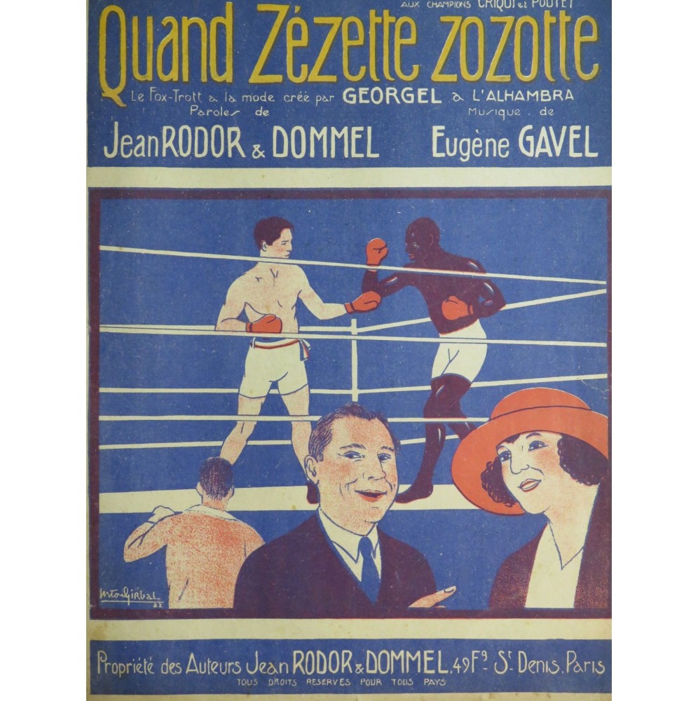 GAVEL Eugène Quand Zézette Zozotte Chant Piano 1922