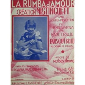 SIMONS Moïses La Rumba d'Amour Chant Piano 1931