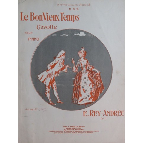 REY-ANDREU E. Le Bon Vieux Temps Piano ca1920