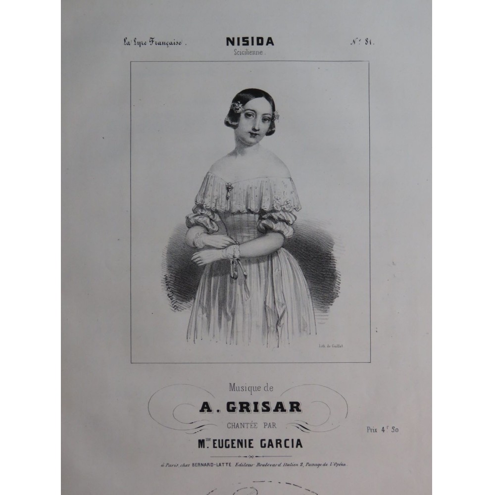 GRISAR Albert Nisida Chant Piano ca1840