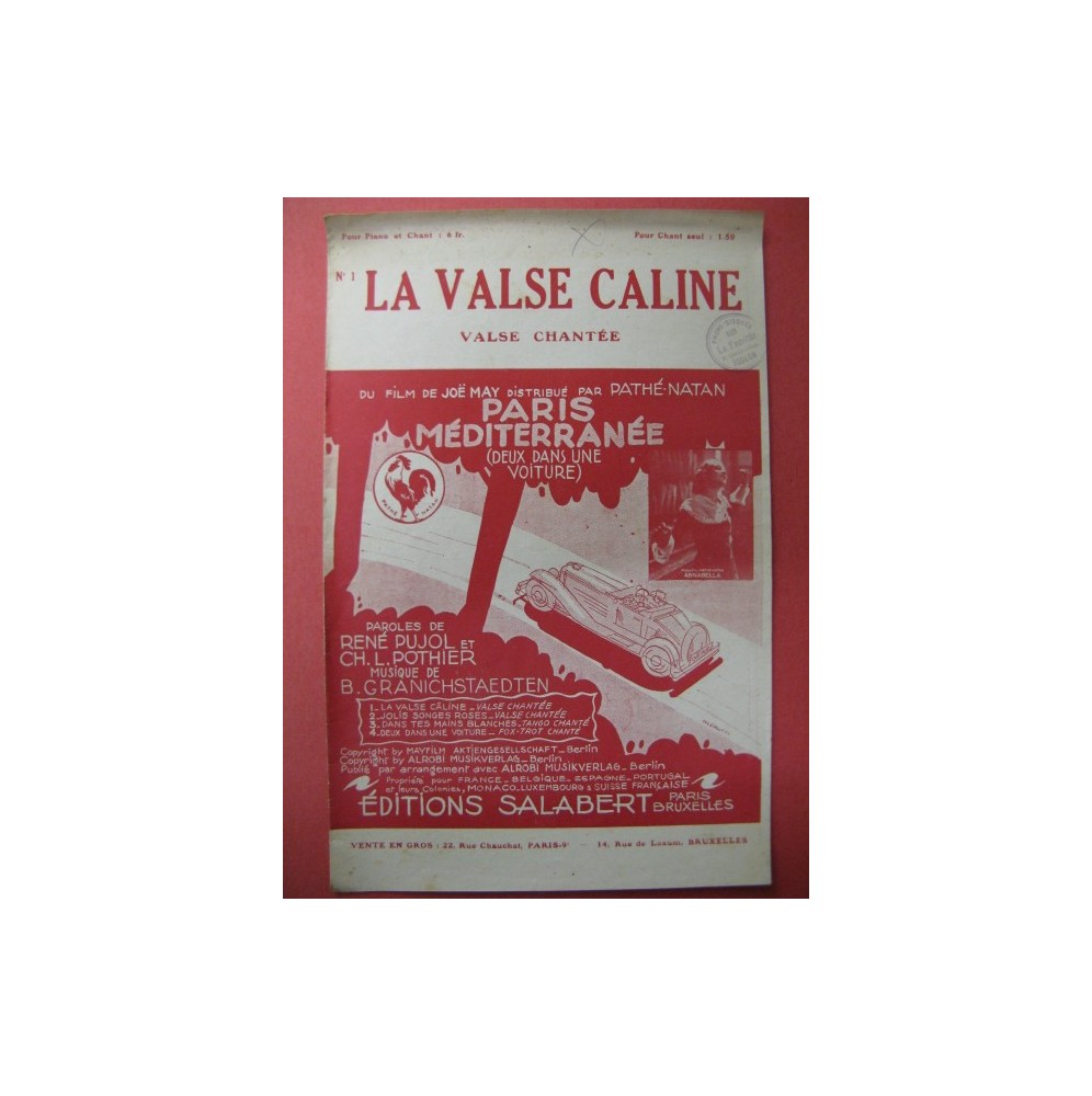 La Valse Caline Paris Méditerranée Chanson 1932
