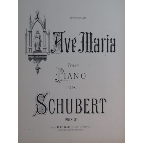 SCHUBERT Franz Ave Maria Piano solo