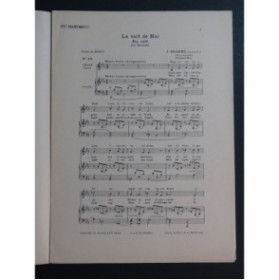 BRAHMS Johannes La Nuit de Mai Chant Piano 1930