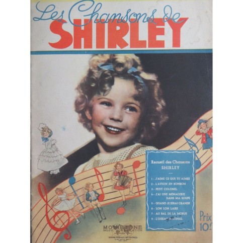 Les Chansons de Shirley Temple 8 Pièces Chant Piano 1936