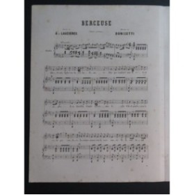DONIZETTI Gaetano Berceuse Chant Piano 1869