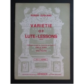 DOWLAND Robert Varietie of Lute-Lessons Vol 2 Guitare 1971