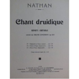 NATHAN Ernest Chant Druidique Piano Violoncelle