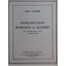 LANTIER Pierre Introduction Romance et Allegro Piano Trombone 1964