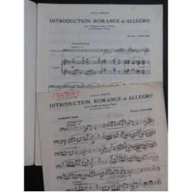 LANTIER Pierre Introduction Romance et Allegro Piano Trombone 1964