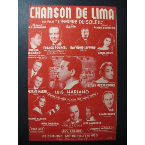 Chanson de Lima Louis Mariano 1957 Chant