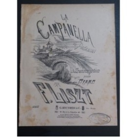 LISZT Franz La Campanella Paganini Piano XIXe
