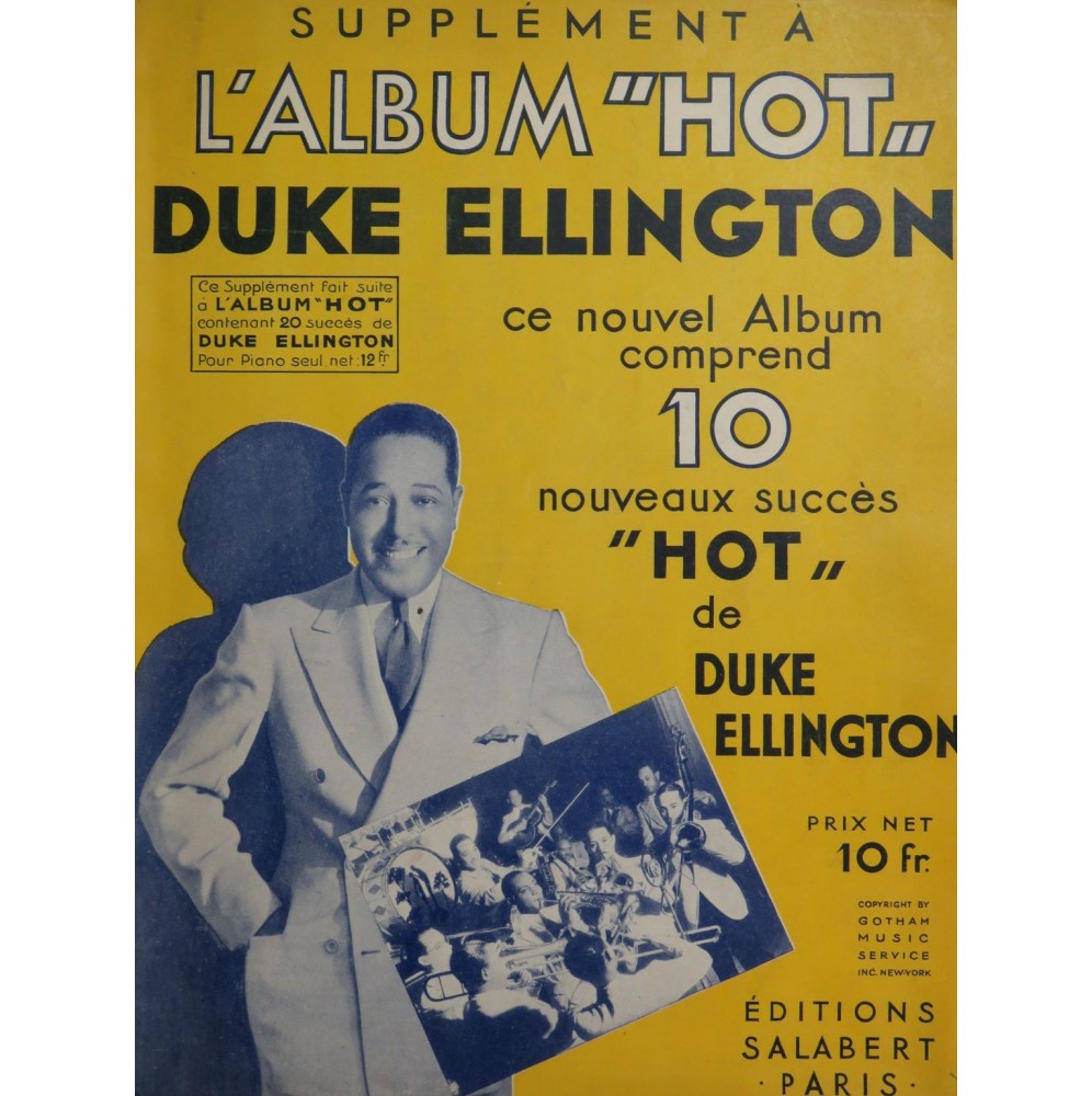 ELLINGTON Duke Album Hot Supplément Piano 1935
