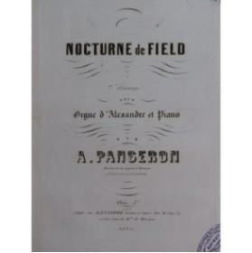 PANSERON Auguste Nocturne de Field Piano Orgue d'Alexandre XIXe