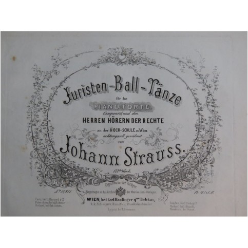 STRAUSS Johann Juristen-Ball-Tanze op177 Piano 1856