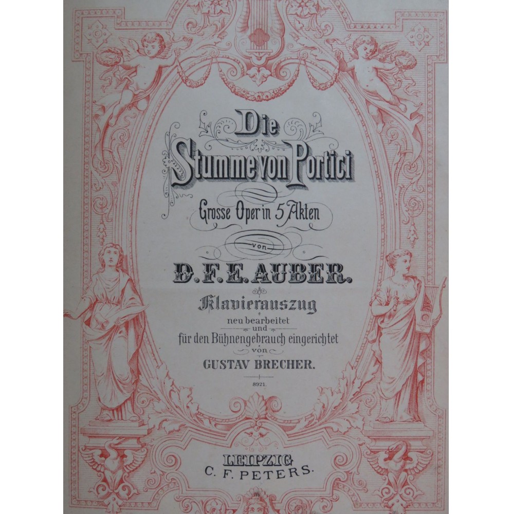 AUBER D. F. E. Die Stumme von Portici Opéra en allemand Chant Piano