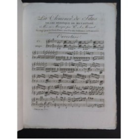 MOZART W. A. La Clémence de Titus Ouverture Duo Chant Piano 1807