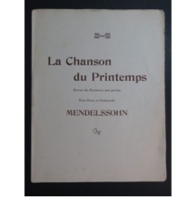 MENDELSSOHN Chanson du Printemps Piano Violoncelle