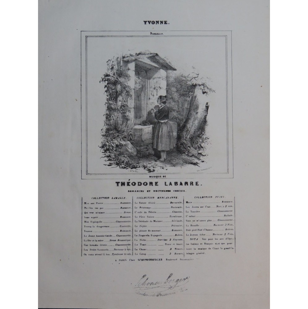 LABARRE Théodore Yvonne Chant Piano ca1840