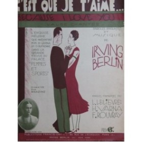 BERLIN Irving C'est que je t'aime Chant Piano 1927