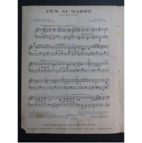YVAIN Maurice J'en ai marre Piano 1921