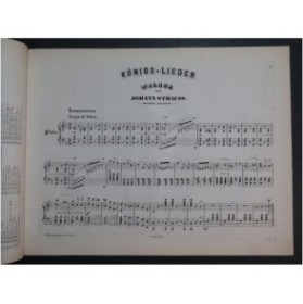 STRAUSS Johann Königs-Lieder Piano op 334 ca1870