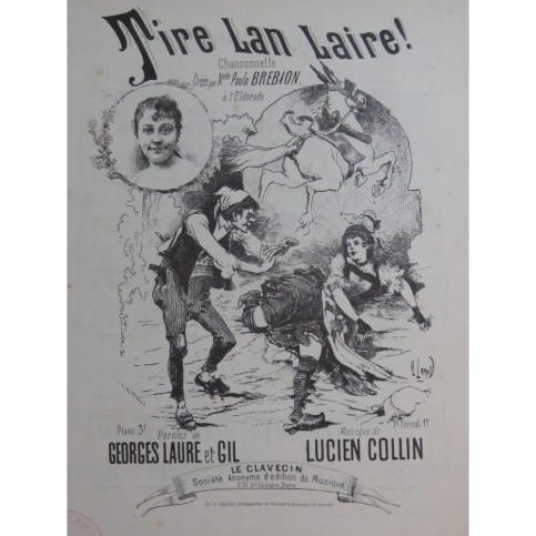 COLLIN Lucien Tir Lan Laire ! Chant Piano ca1880