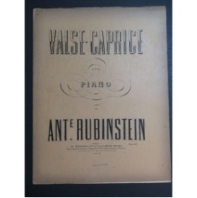 RUBINSTEIN Antoine Valse Caprice Piano 1892