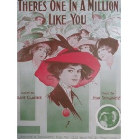 SCHWARTZ Jean There's One In A Million Like You Chant Piano 1912