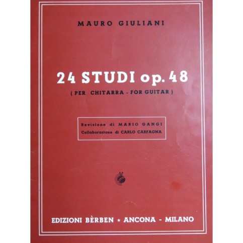 GIULIANI Mauro Studi op 48 per Chitarra Guitare 1969