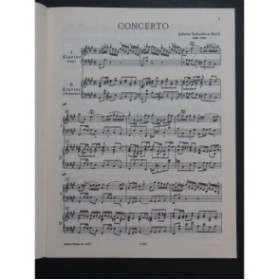 BACH J. S. Konzert A dur A Major 2 Pianos 4 mains
