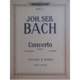 BACH. J. S. Concerto A Moll Piano Violon