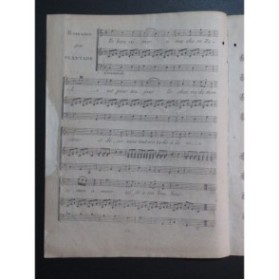 PLANTADE Charles Romance Chant Harpe ca1800