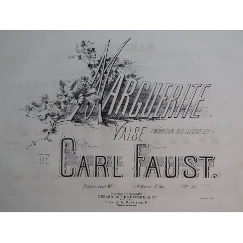 FAUST Carl Marguerite Piano ca1880