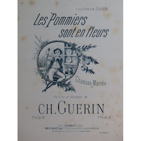 GUERIN Ch. Les Pommiers sont en Fleurs Chant Piano 1894