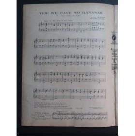 SILVER Frank COHN Irving Yes ! We Have No Bananas Piano 1923