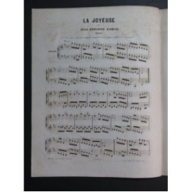 RAMEAU Jean-Philippe La Joyeuse Piano ca1865