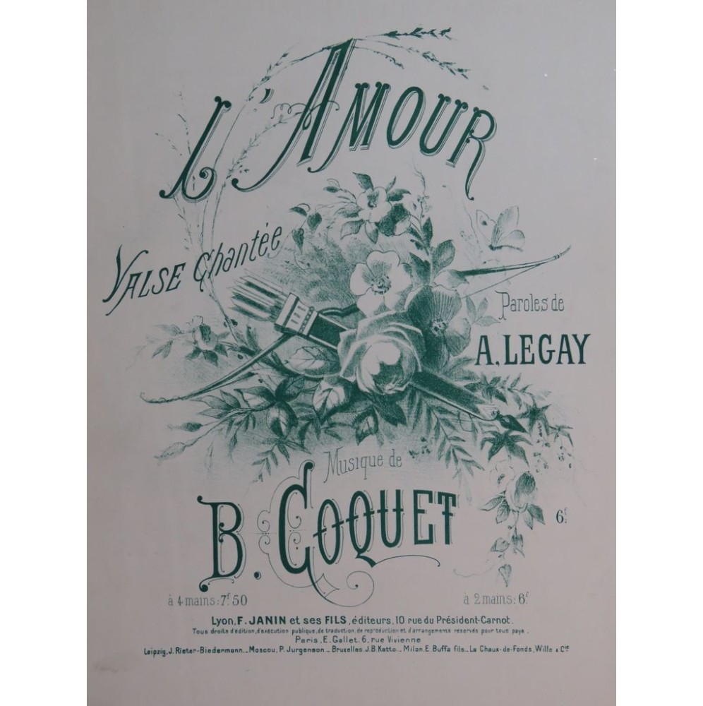 COQUET B. L'Amour Chant Piano