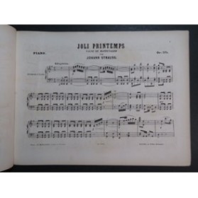 STRAUSS Johann Joli Printemps op 375 Piano 1879