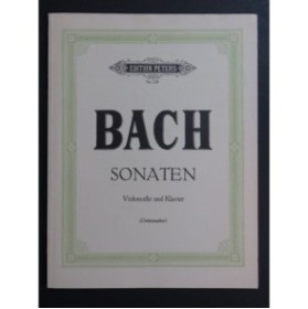 BACH J. S. Sonaten 3 Sonates Piano Violoncelle