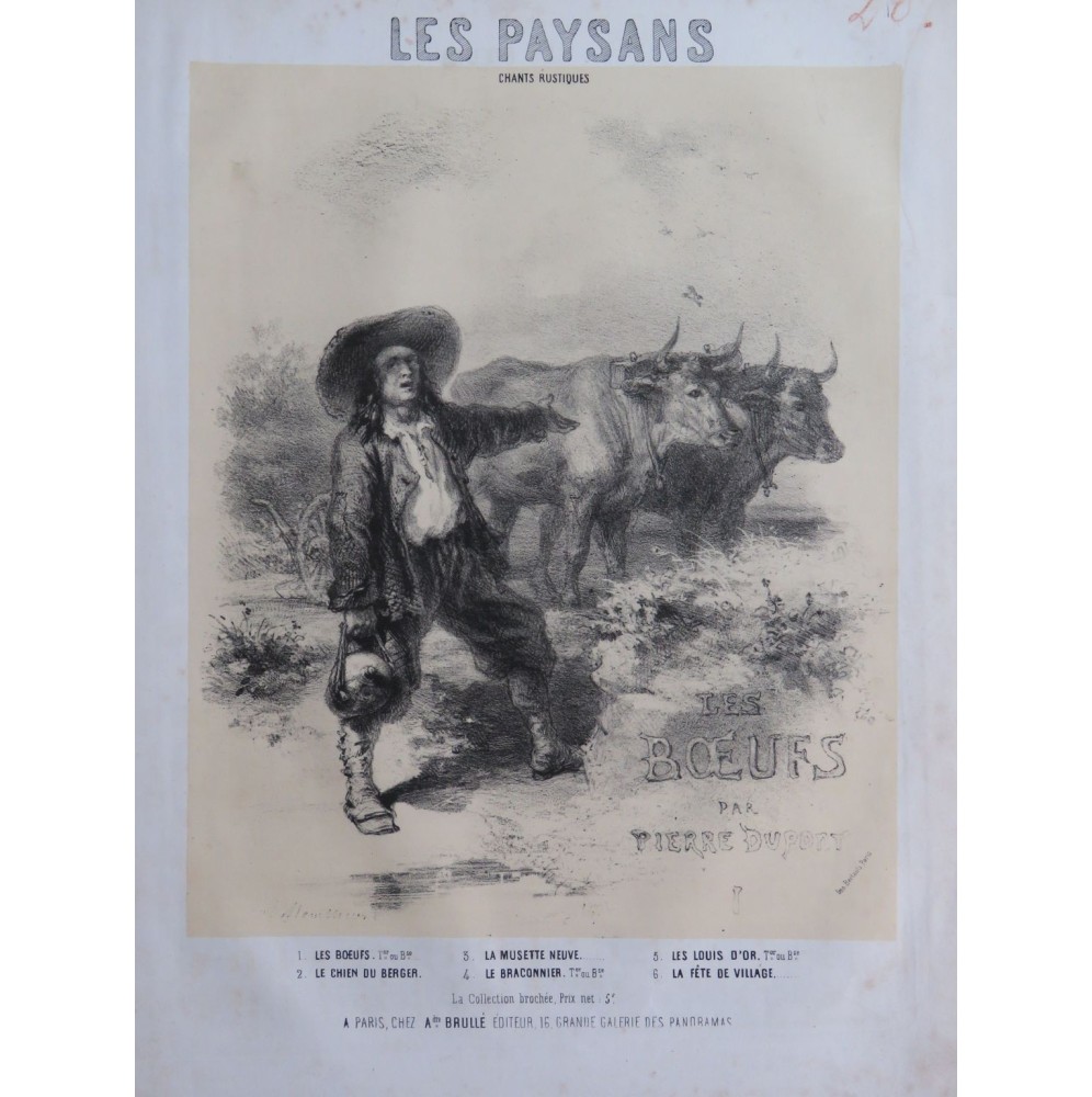PARIZOT Victor Les Paysans No 1 Les Paysans Chant Piano ca1850