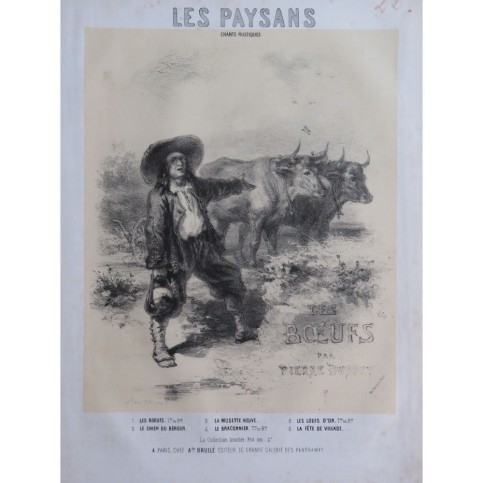PARIZOT Victor Les Paysans No 1 Les Paysans Chant Piano ca1850