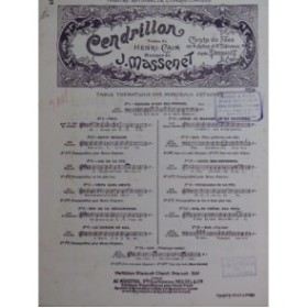MASSENET Jules Cendrillon No 2 Trio Chant Piano 1899