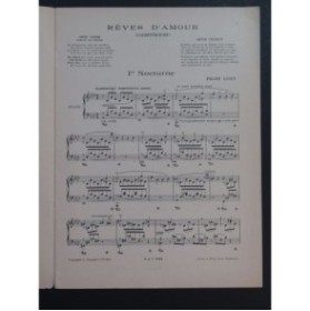 LISZT Franz Rêves d'Amour Piano 1930