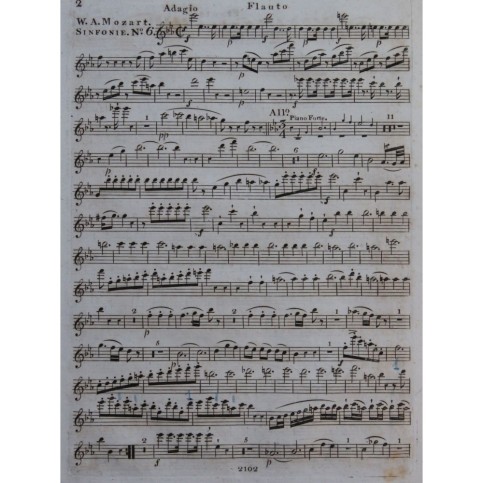 MOZART W. A. Symphonie No 39 K 543 Flûte ca1800