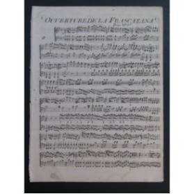 PAISIELLO Giovanni La Frascatana Ouverture Clavecin ou Piano XVIIIe