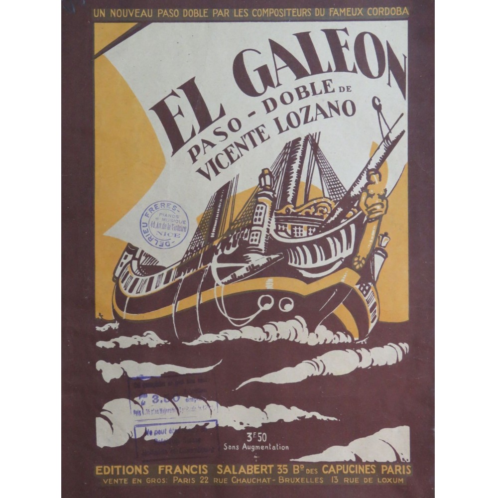 LOZANO Vicente El Galeon Piano 1920