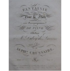 CRUSSAIRE Alphonse Fantaisie op 1 Flûte ca1825