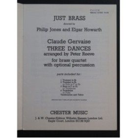 GERVAISE Claude Three Dances Brass Quartet 1975
